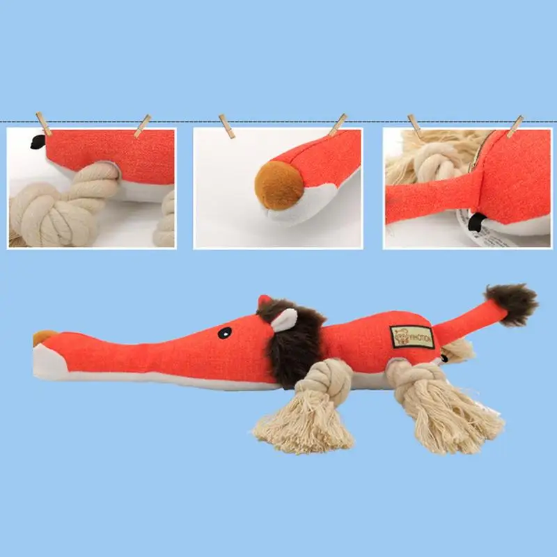 Juguetes de peluche para perros con chirriantes, nudo de cuerda de algodón, resistente a las mordeduras, interactivo para masticar, Limpieza de dientes