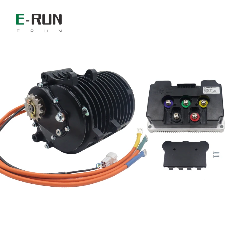 High Speed QS138 70H 3000W V3 100kmh PMSM Mid-Drive Motor With 1:2.35 Internal Reduction Gears with ND 72680 Controller