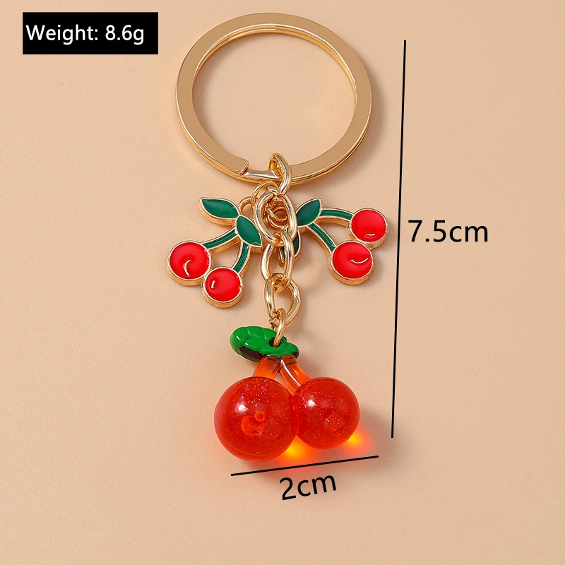 Modische Frucht-Kirsch-Schlüsselanhänger, Emaille-Herzanhänger, Schlüsselringe für Damen und Herren, Autoschlüssel, Handtaschen-Schlüsselanhänger, Accessoires, DIY-Geschenke – Detail 17