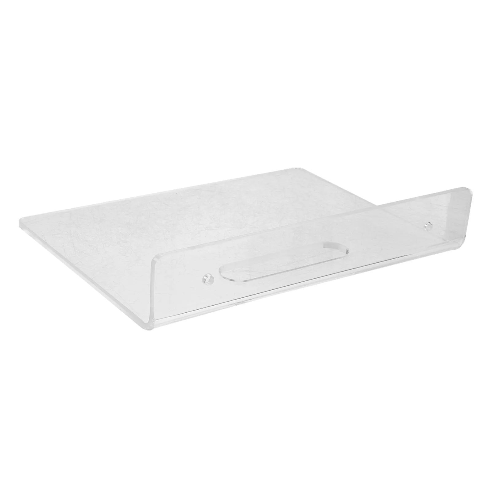 1Set Acrylic Wall Mounted Floating Shelf Clear L Shaped Small Display Rack 7.9x6inch Transparent Organizer for Router Camera