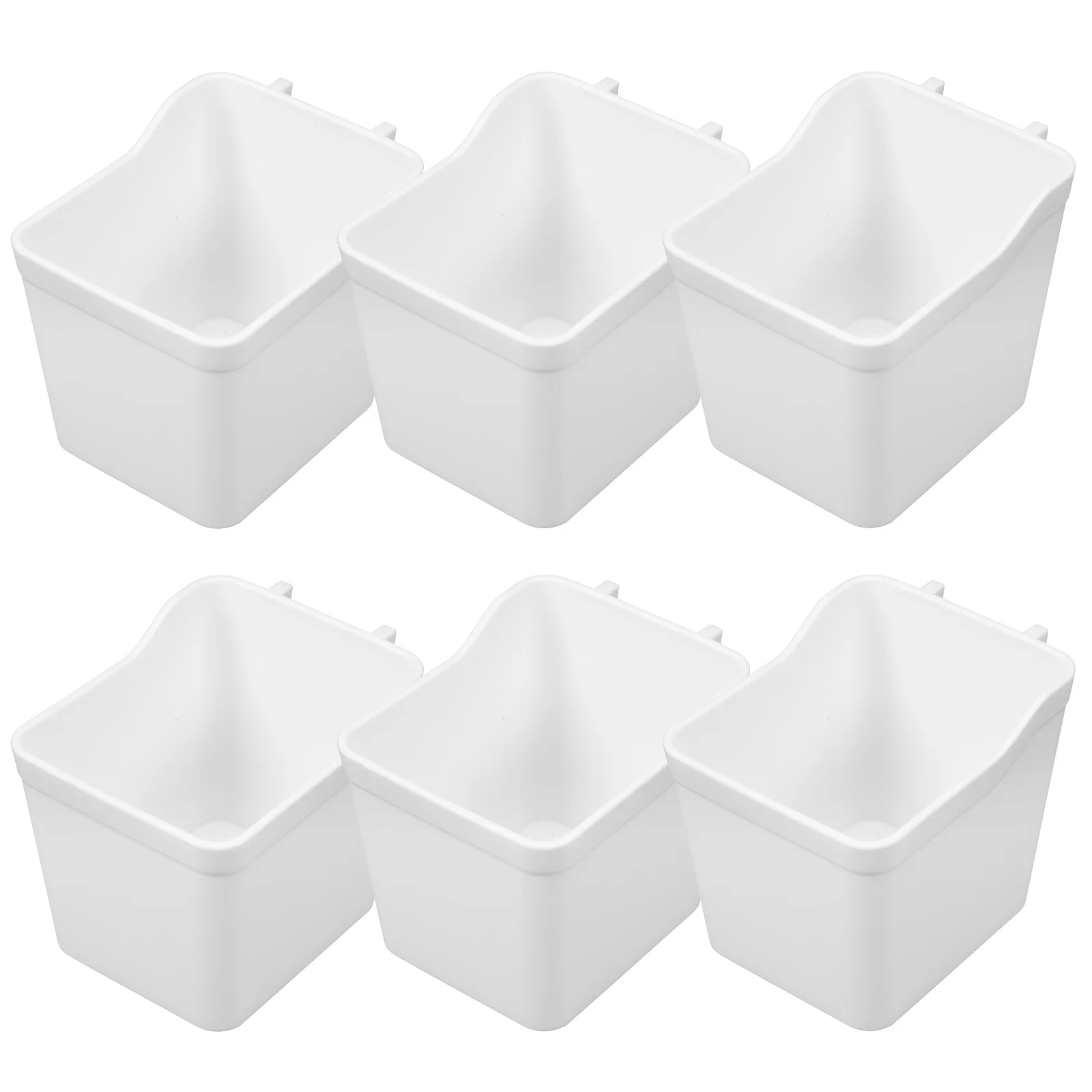 6 Pcs Pegboard Cup Bins Accessories Paper Holder White Abs Tool Organizers and Storage Cups Office Tools