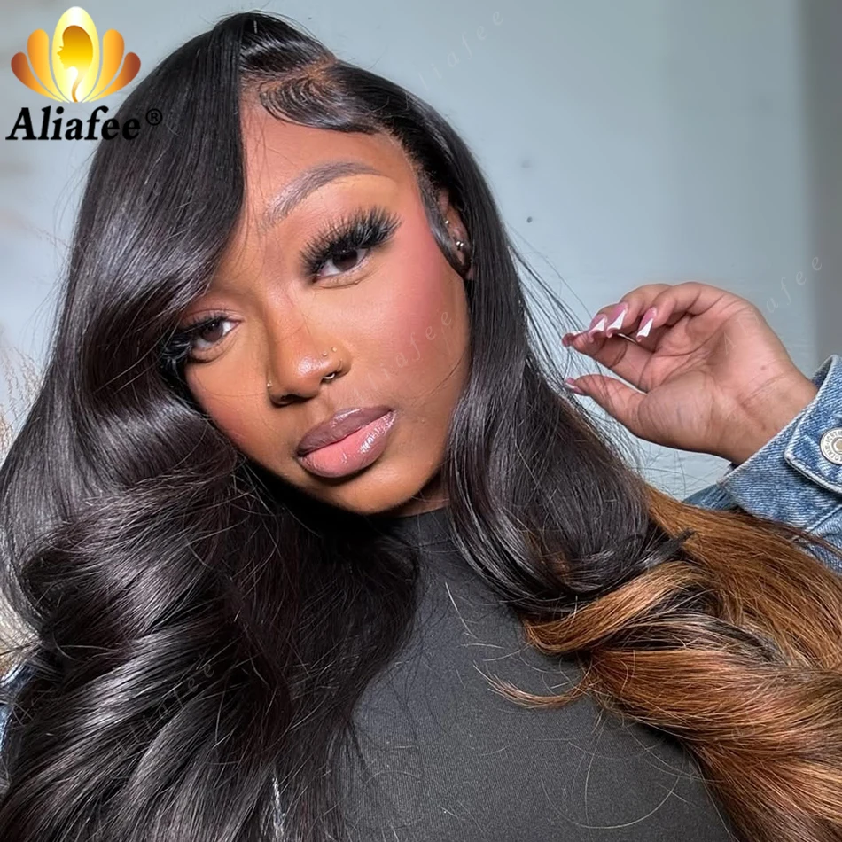 

Natural Color with Side #30 Color Brazilian Body Wave Wigs Human Hair 13x6 Lace Frontal Wigs for Women 12A Grade 100% Human Hair