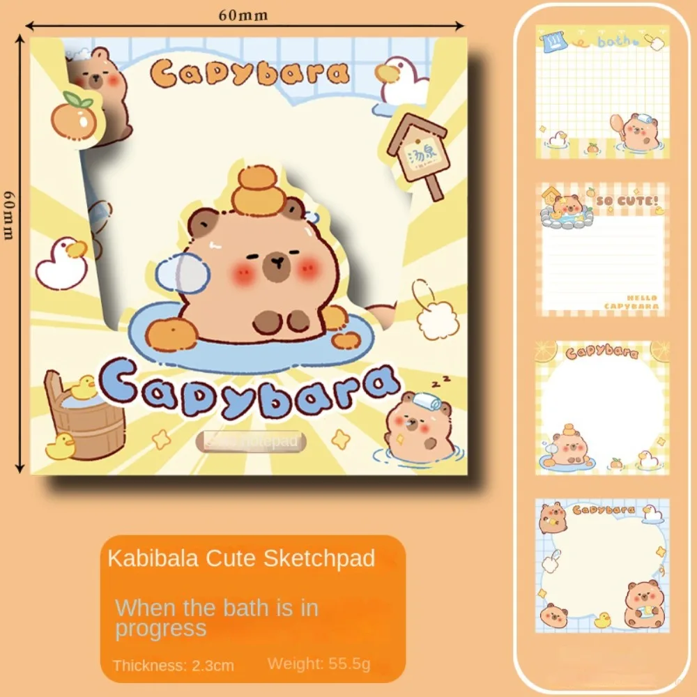 Материал Бумага Капибара Бумага для заметок Стационарные декоративные бирки Мультяшные блокноты для заметок Kawaii Креативный милый блокнот с капибарой