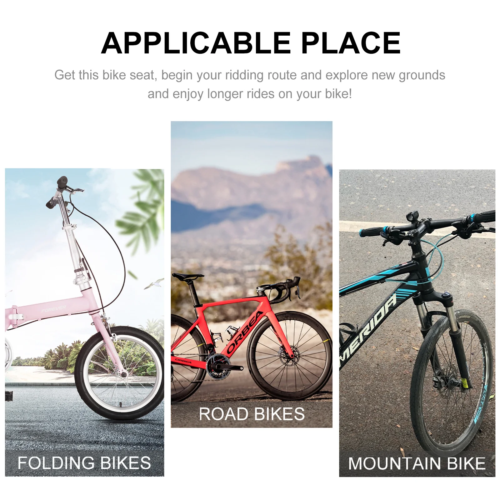 

Universal Bike Saddle Faux Cycling Seat for Road Bike Mountain Bicycle Shock Absorbing Comfort Long Distance Riding