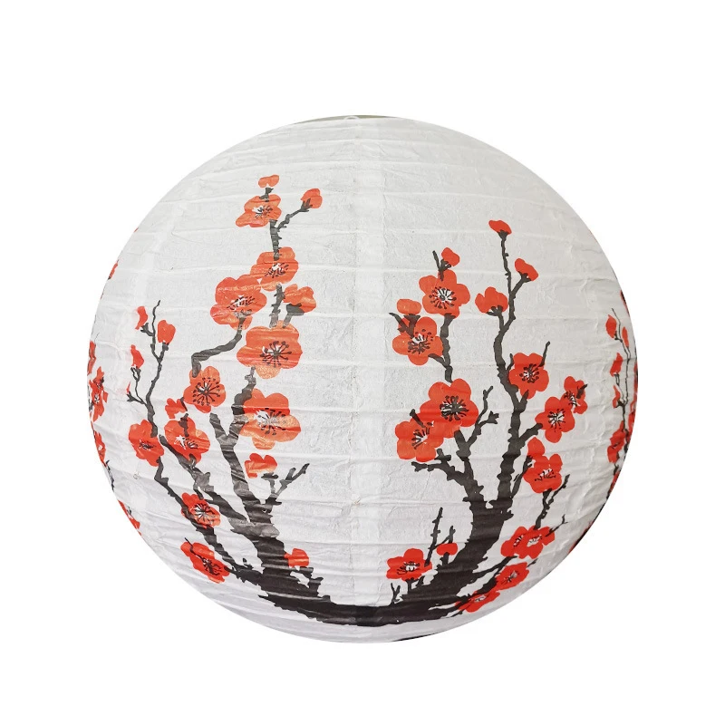 30cm Plum Blossom Round Paper Lantern Lamp Shade Chinese Antique Paper Lantern New Year Paper Lampshade Home Decor