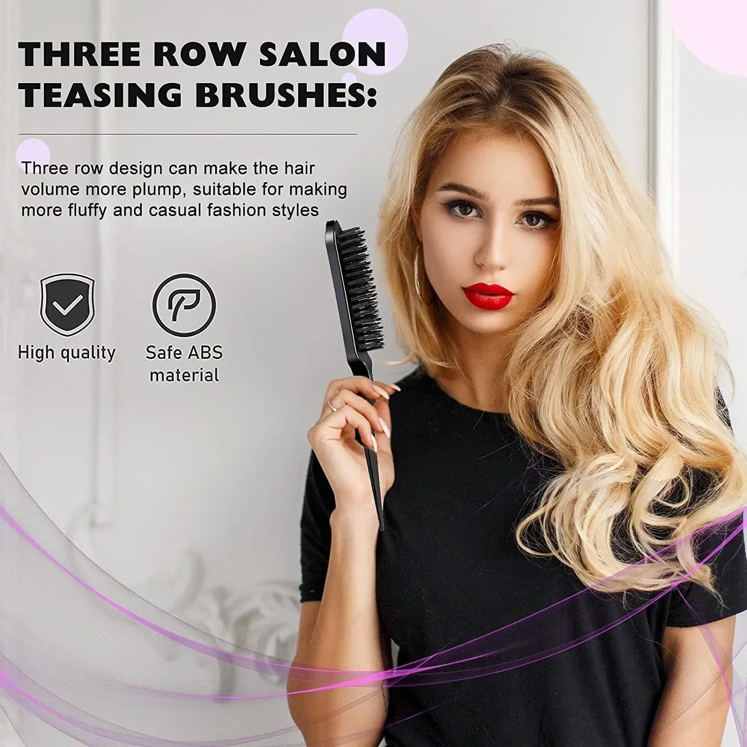 12pcs Hair Styling Comb Set Teasing Hair Brush Triple Teasing Comb Dual Side Edge Brush Comb Pintail Design Hairstyles for Women