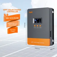 PowMr Smart 12V 24V 36V 48V 100A MPPT Solar Charge Controller 160V Support Parallel Solar Charge Controller