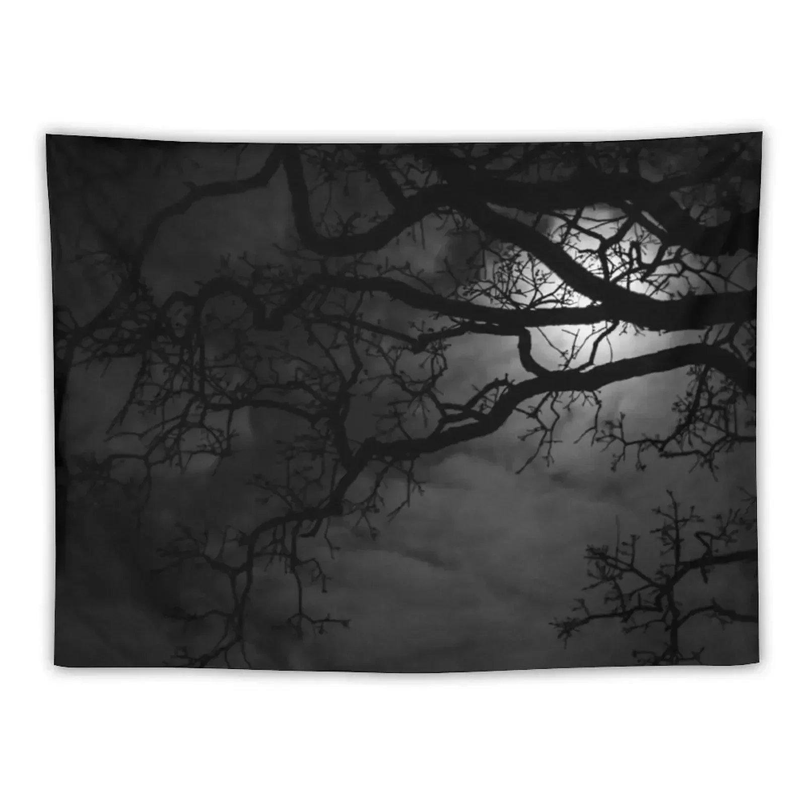 D Lawson Photography - The Moon and Oak Trees Tapestry Art Mural Bedroom Decoration Bedroom Decor Tapestry