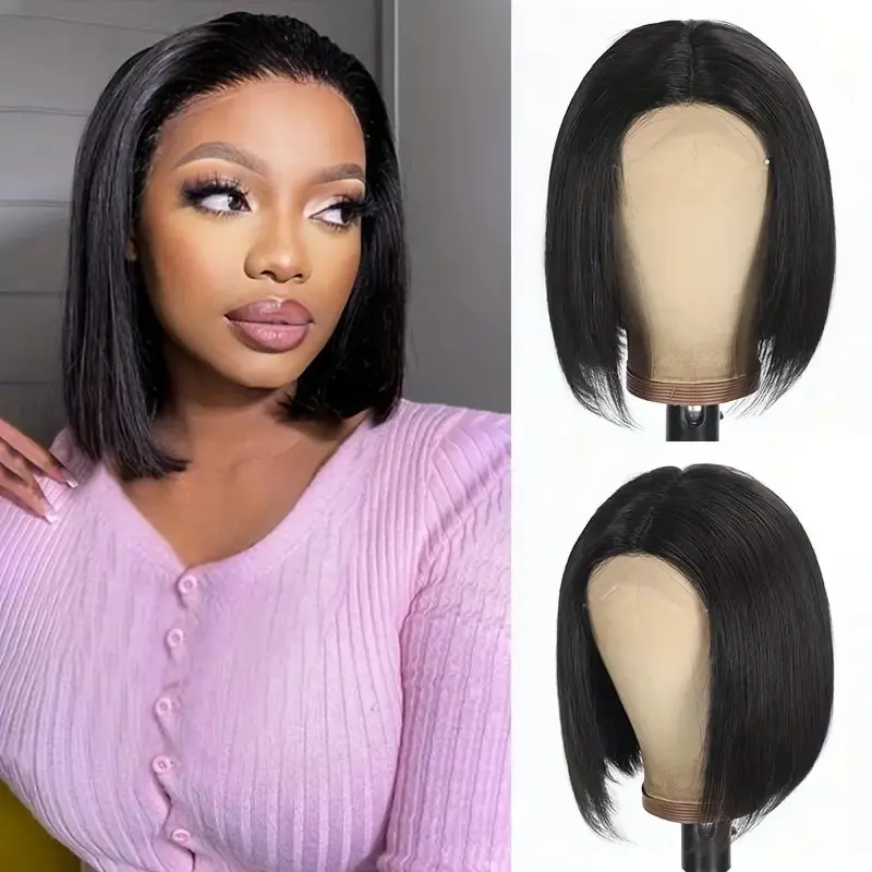 Rosabeauty Nature Color Straight Short Bob 100% Human Hair Wigs 13X4 HD Lace Frontal Wig Glueless Brazilian For Women