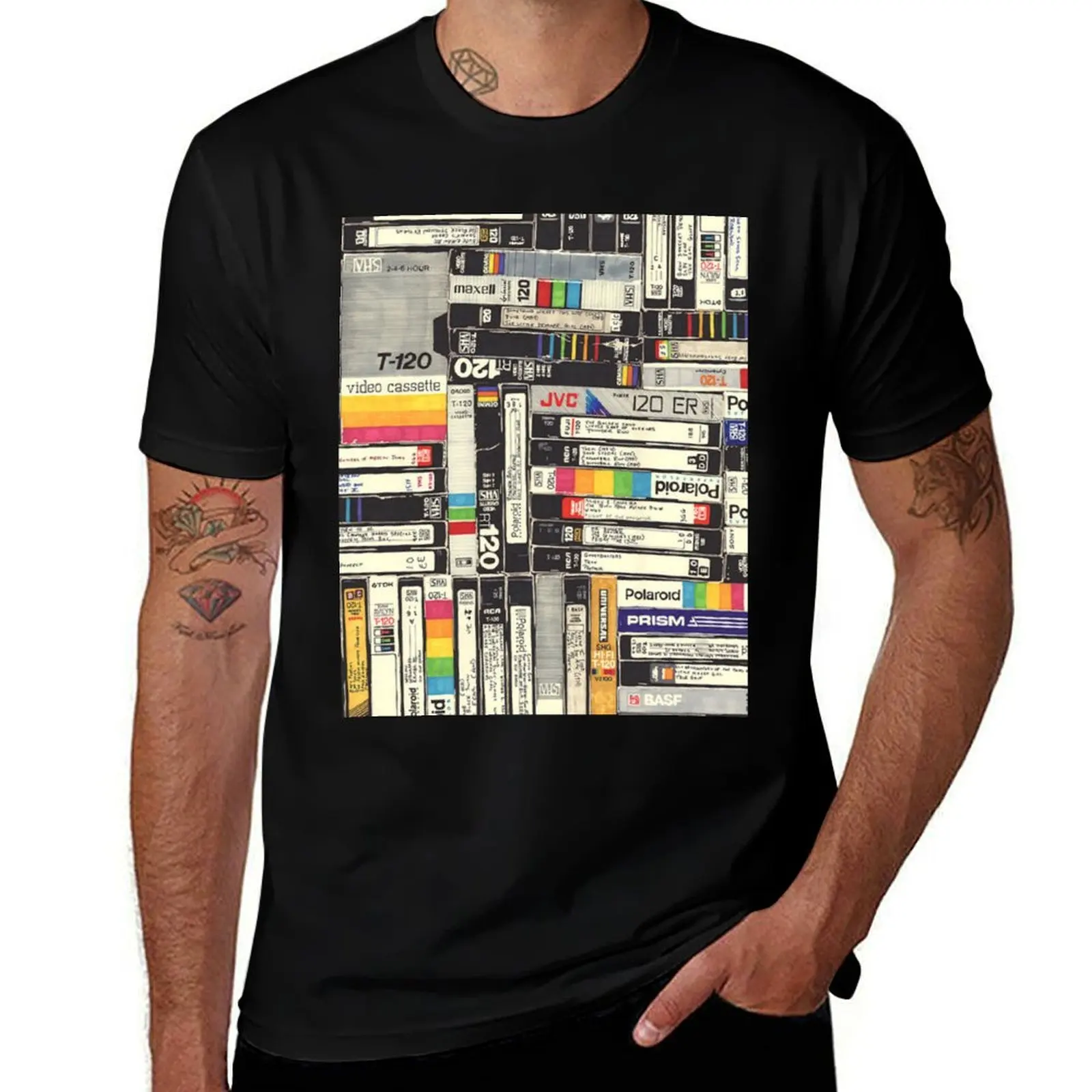 VHS TAPES COLLECTION T-Shirt Daily Casual Short Sleeve Tee Shirt T-Shirt