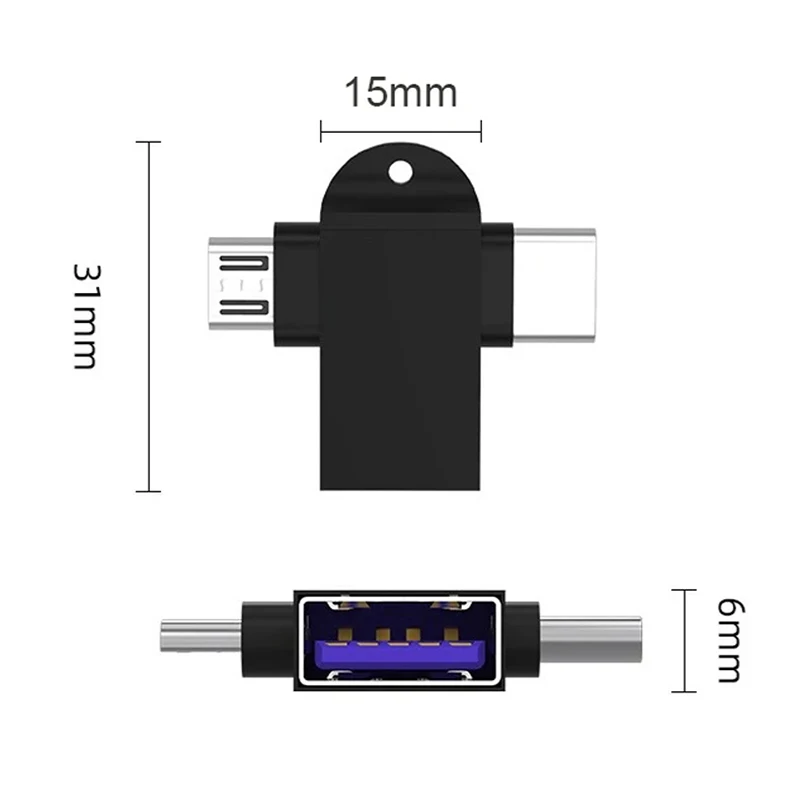 For Android Type-C 2-in-1 OTG Adapter Otg Type C Cable For Xiaomi Tablet Hard Disk Drive Flash Disk USB Mouse Converters