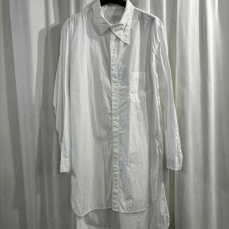 TOP-YAMAMOTO ® Yamamoto style lapel pure cotton shirt for women, loose long-sleeved silhouette, laid-back style