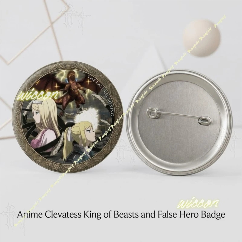 Anime Clevatess King of Beasts and False Hero Badge Tin Button Pin ACG Souvenir For Anime Convention Backpack Collectible COS​​​