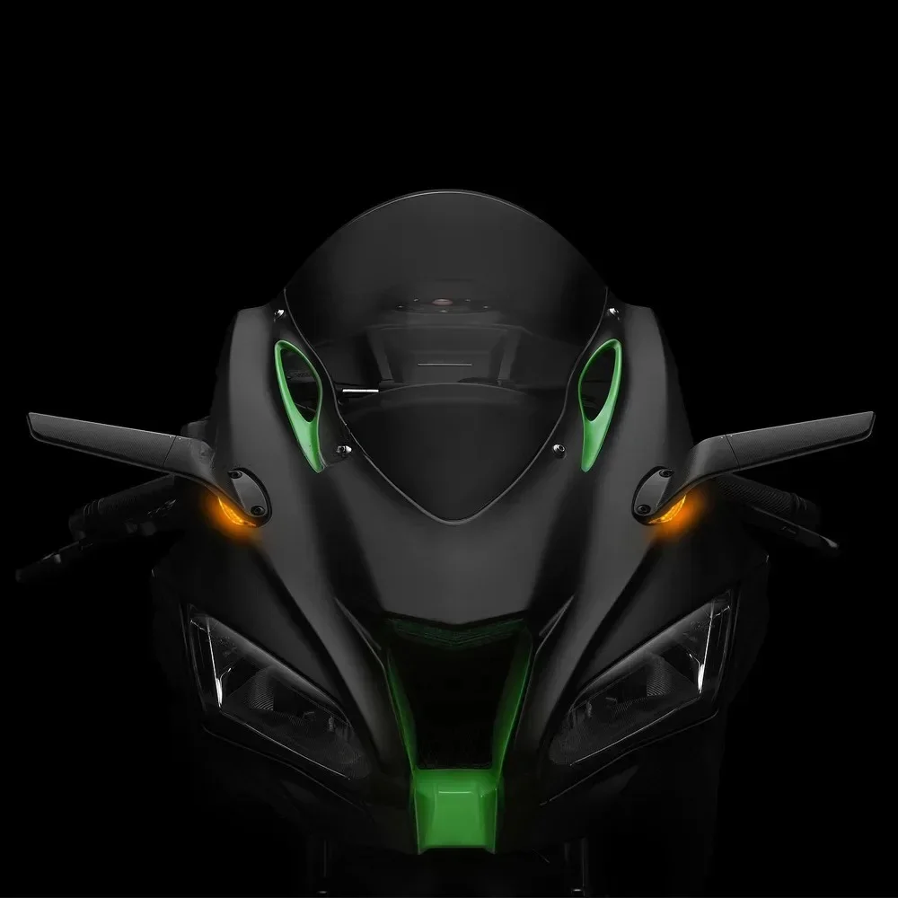 ZX-10R/RR 2025 الجناح الدراجات النارية قابل للتعديل الدورية مرآة الرؤية الخلفية مع مصباح ليد لكاواساكي نينجا 1000 ZX-10R ZX-10RR