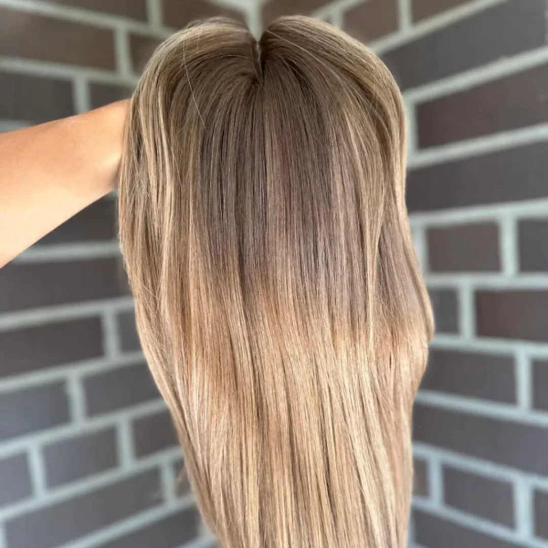 Layer Straight Luxury Wigs Ombre Light Blonde Lace Front Wig High Density Pre Plucked Natural Hairline Synthetic Wigs For Women