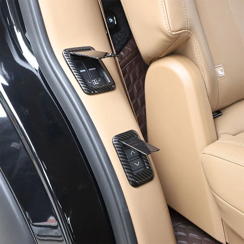 ABS ألياف الكربون سيارة المقعد الخلفي تعديل زر مكافحة خطأ غطاء اللمس اكسسوارات لاند روفر رينج روفر رواج L460 2023 #4