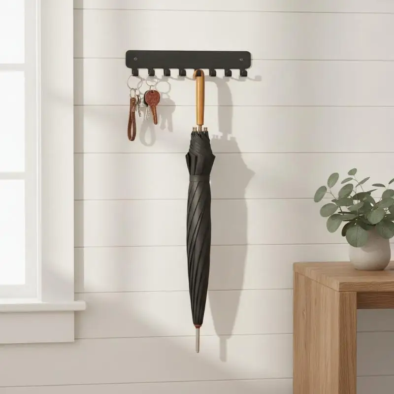 Entryway Wall Key Holder Metal Key Rack Wall Mount For Keys Bags And Leashes Decorative Organizer For Entryway