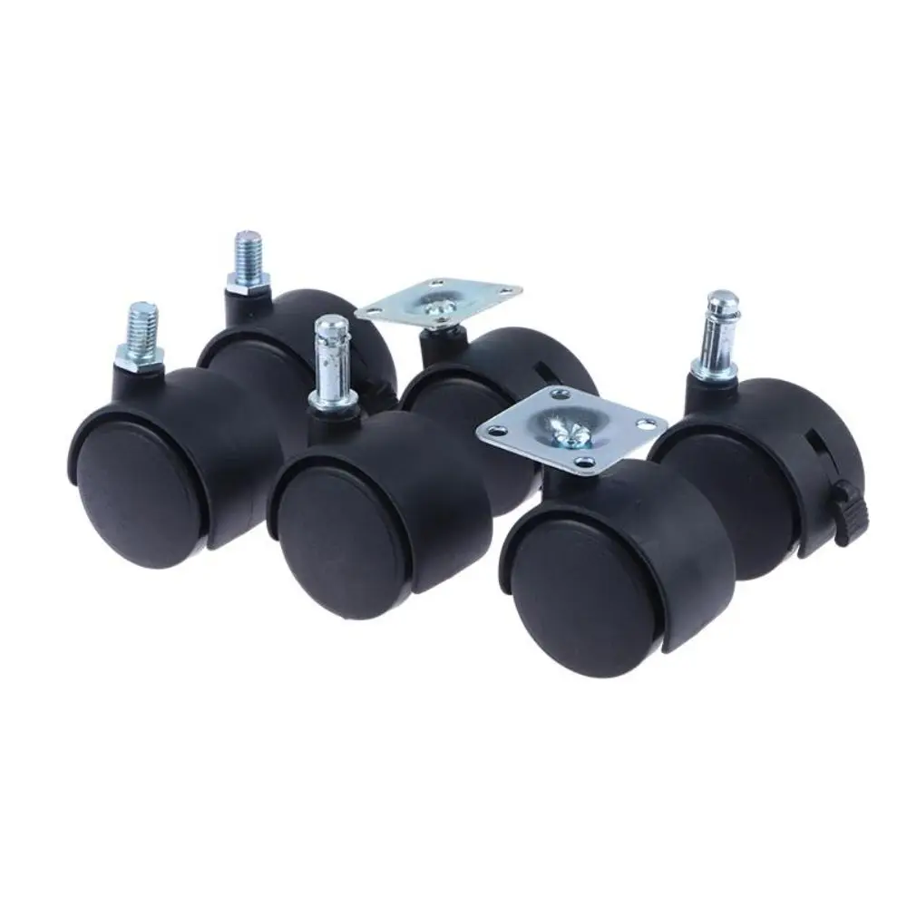 4Pcs 1/1.5inch Swivel Casters with Brake Wear Resistant Office Chair Casters Silent Operation Shock Absorbing Universal Wheels