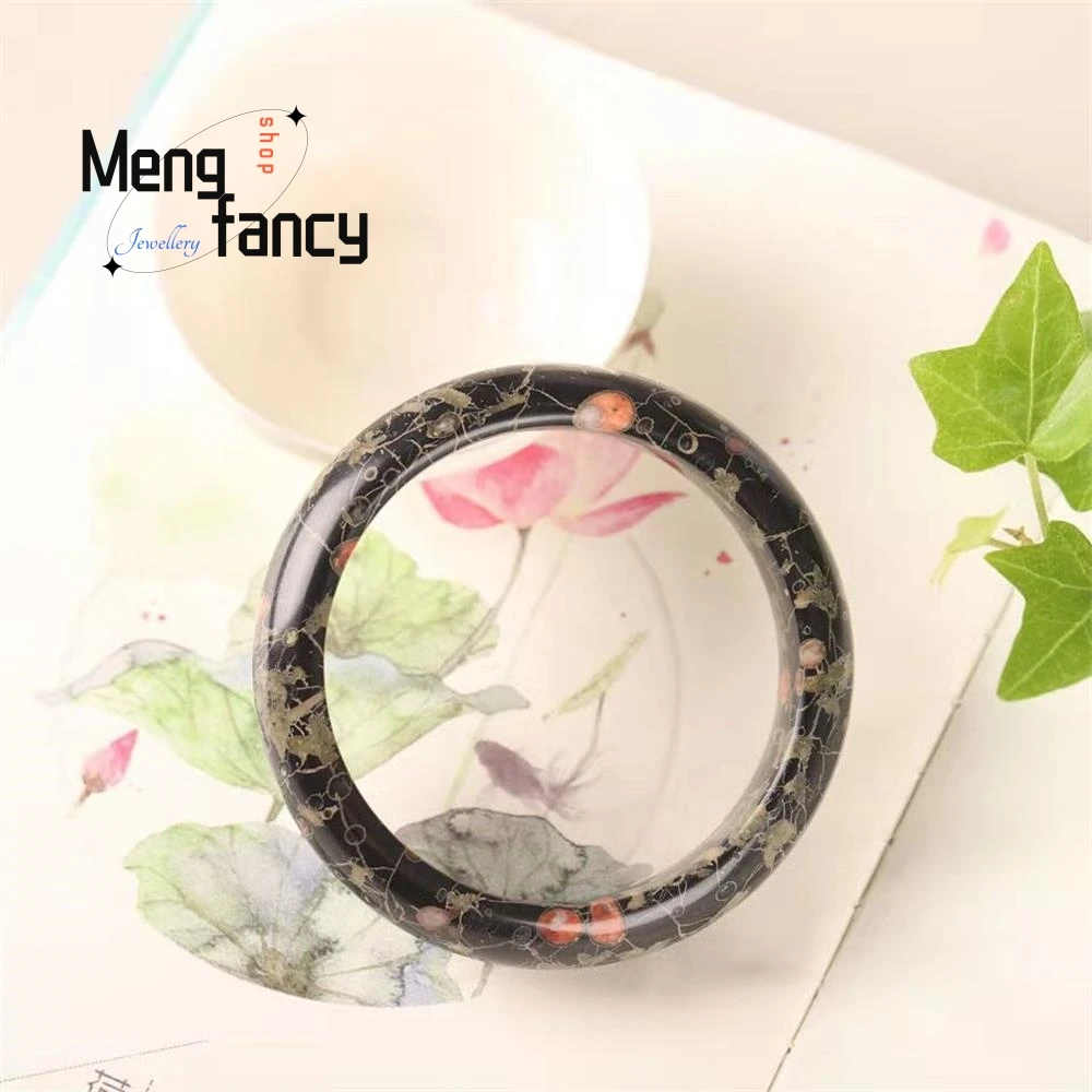 Natural Plum Blossom Jade Magnetic Bangle High-grade Exquisite Elegant Luxury Quality Fashion Jewelry Best Selling Holiday Gift