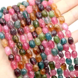 6-8MM Natural Stone Irregular Colorful Tourmaline Chalcedony Spacer Beads For Jewelry Making Diy Bracelet Necklace Accessories