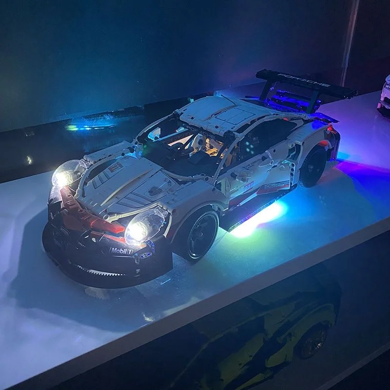 kit-de-luzes-led-2026-com-controle-remoto-para-carro-esportivo-porsche-911-blocos-nao-incluidos