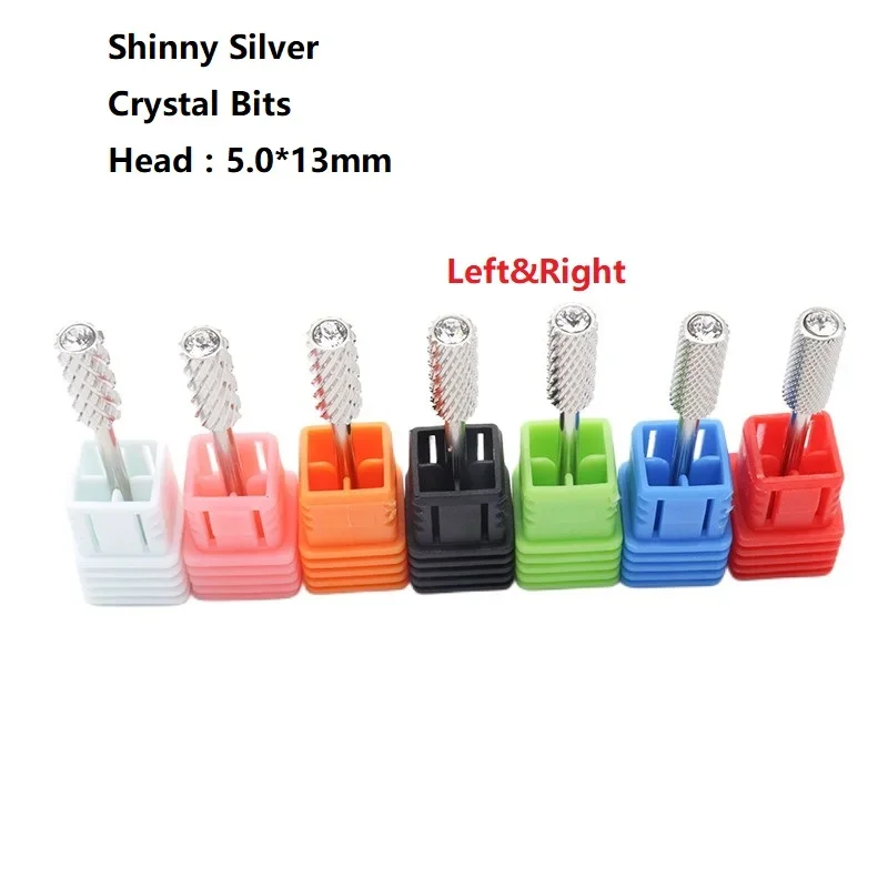 Nobile argento qualità 5 mm diamante piccolo cilindro rotondo superiore originale acciaio al tungsteno carburo manicure punta da trapano per unghie rettifica rotativa