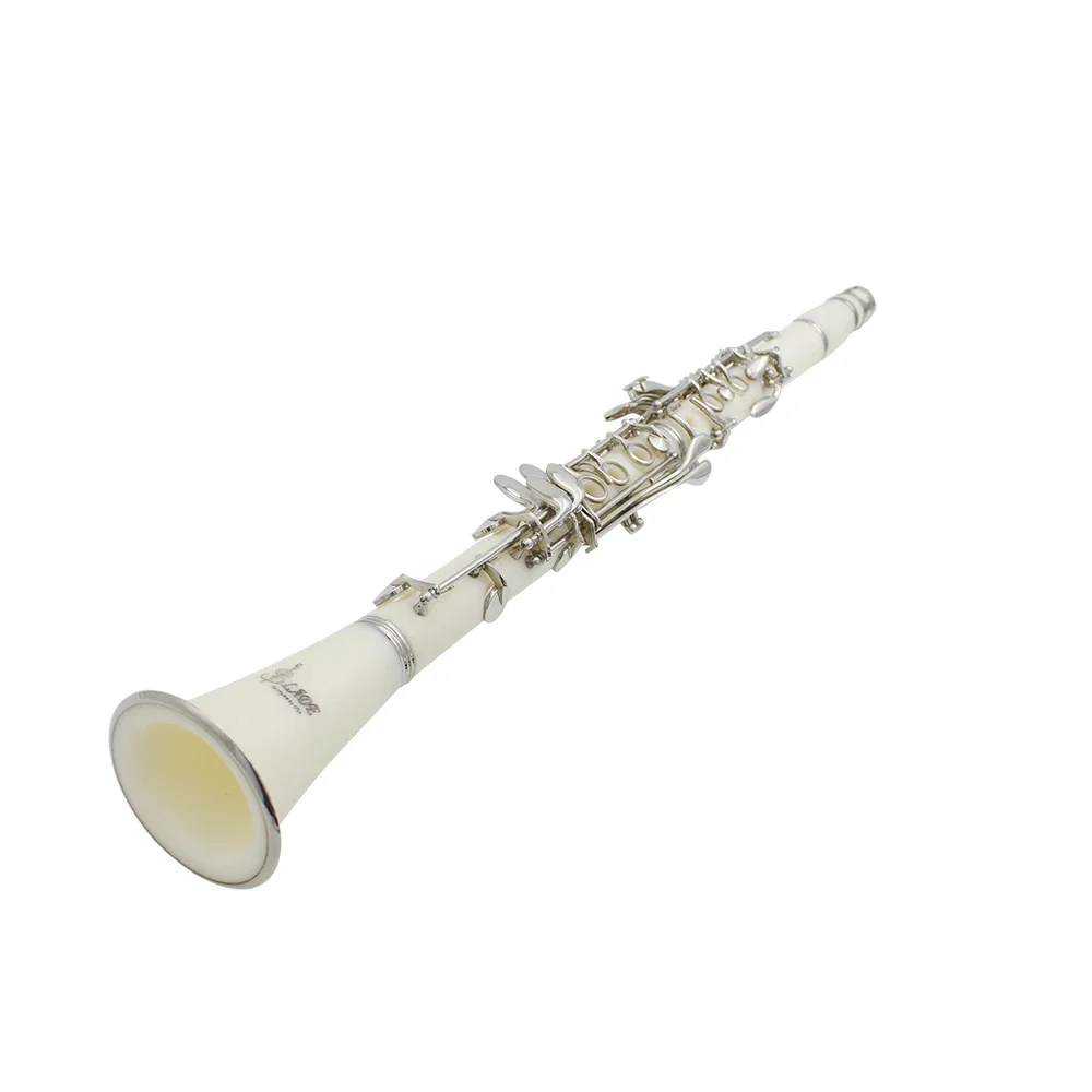 SLADE B Flat Clarinet 17 Key Falling Tune B White Clarinet ABS Silver Plated Silver Key Material with Accessories