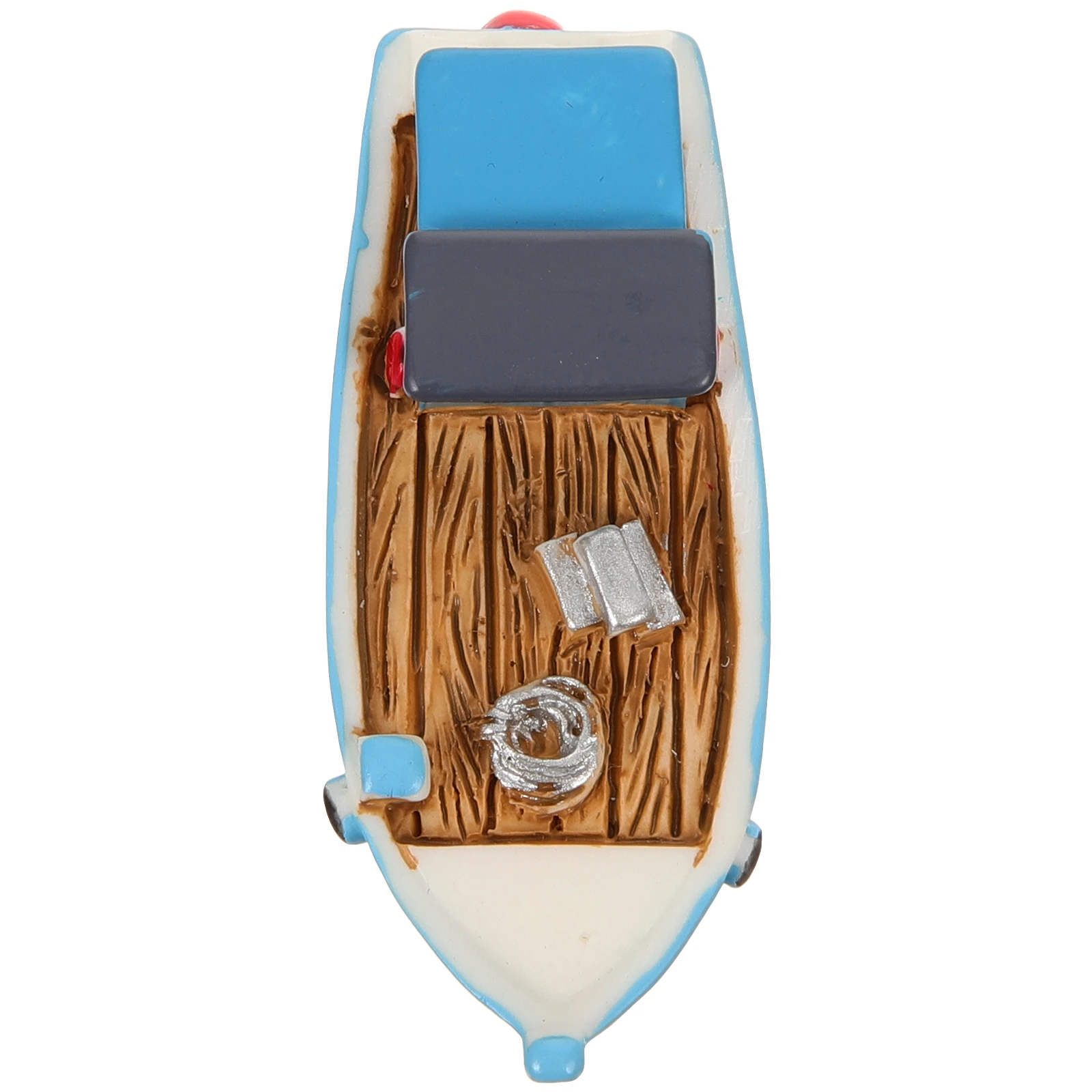 地中海スタイル樹脂製ミニボートオーナメント、デスクトップデコレーション、DIYマイクロランドスケープ、頑丈なミニチュアビーチシーンデコレーション