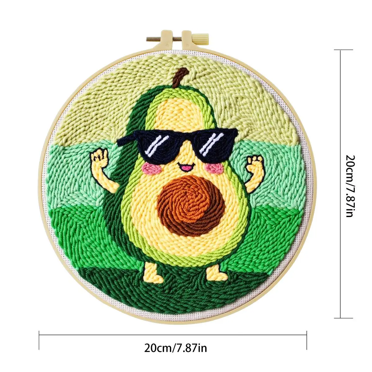 20X20CM/7,87 Zoll Pflanze - Avocado Punch-Nadel-Stickerei-Set, Stickerei-Kit, Gestrickte Stickerei, DIY Handgemachtes Geschenk – Detail 2