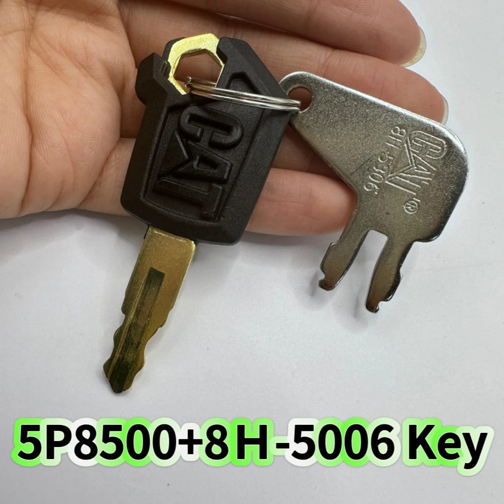 1set 5P8500 8H-5306 key with logo ignition start and door lock Key For Caterpillar cat Heavy Equipment ignition