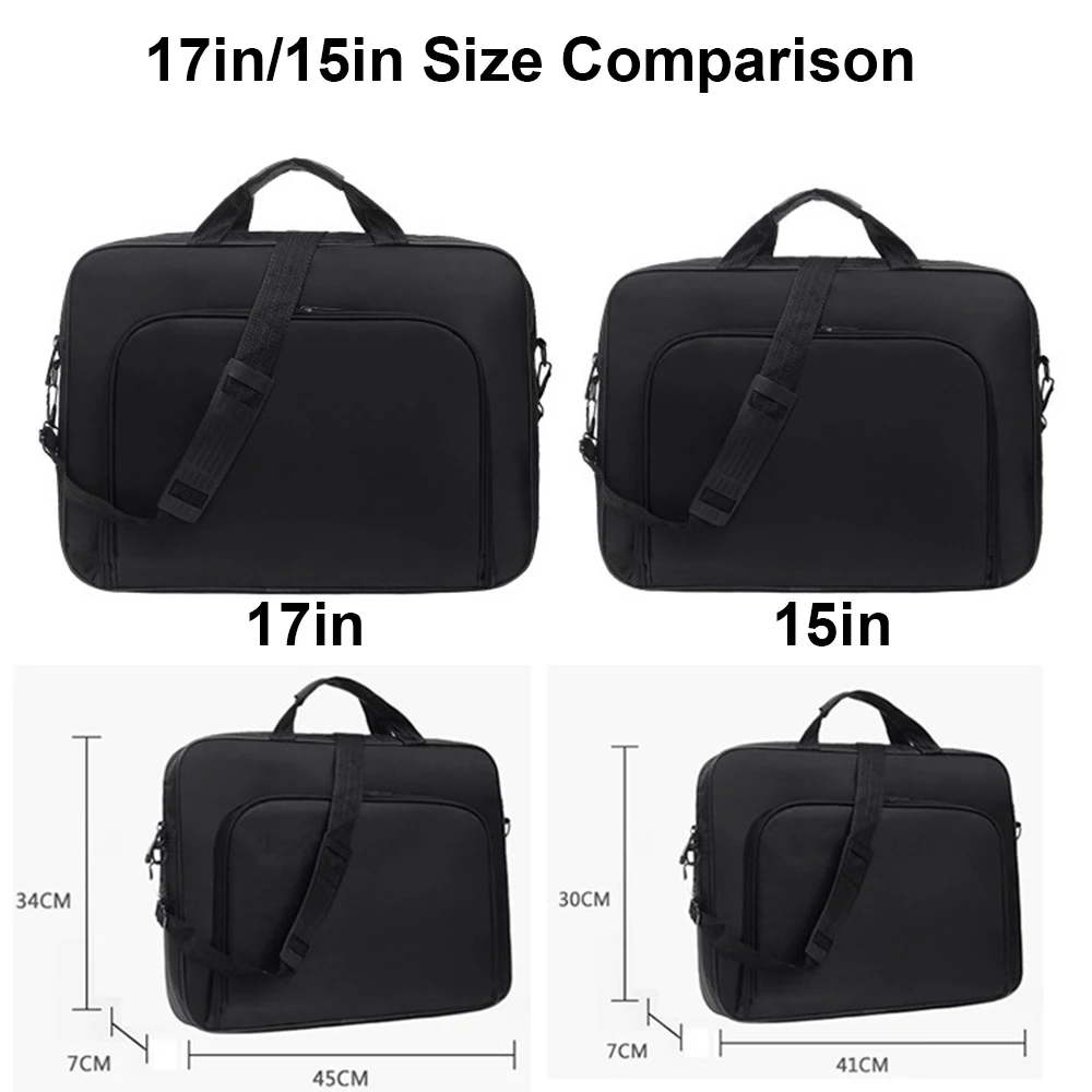 15.6 Inch 17 In Laptop Bag Business Portable Nylon Handbags Laptop Shoulder Briefcase Zipper Anti-theft Shoulder Simple Style