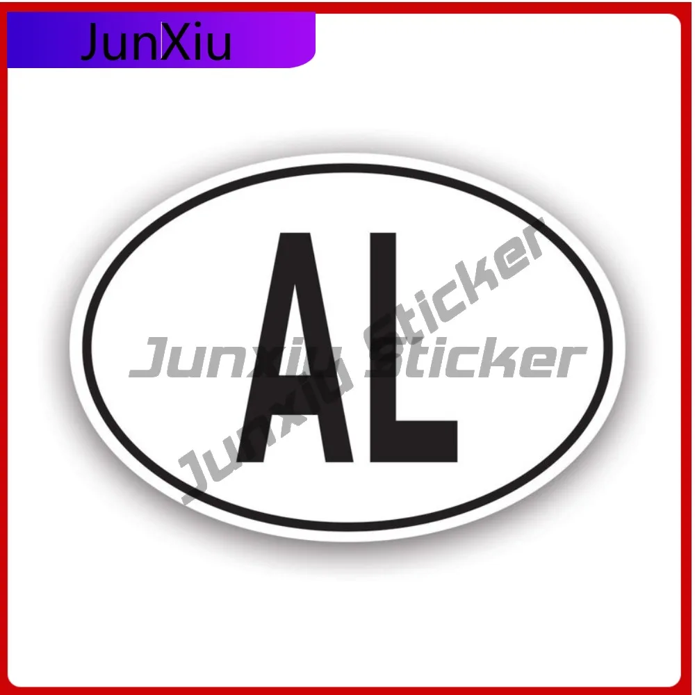 

Bold Graphic Al Albania Country Code Oval Sticker Decal American Made Uv Protected Albanian Euro Ovals Sticker Anti Scratch Uv