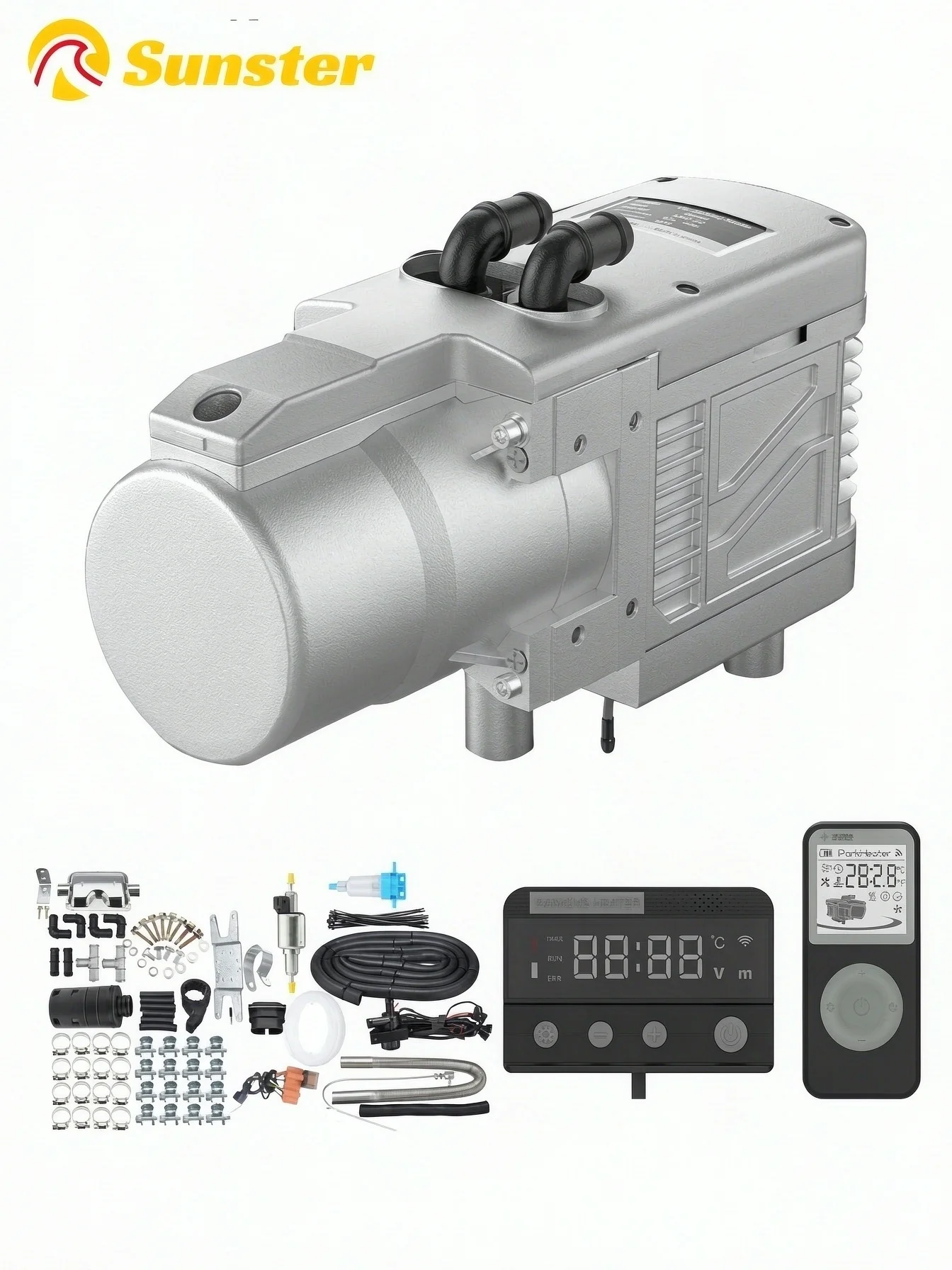 12V LQ1 Diesel-Flüssigkeits-Wasserheizung Standheizung mit LCD-Zwei-Wege-Fernbedienung für Auto, Wohnmobil, LKW, Camper, Van, Wohnmobil, Boot