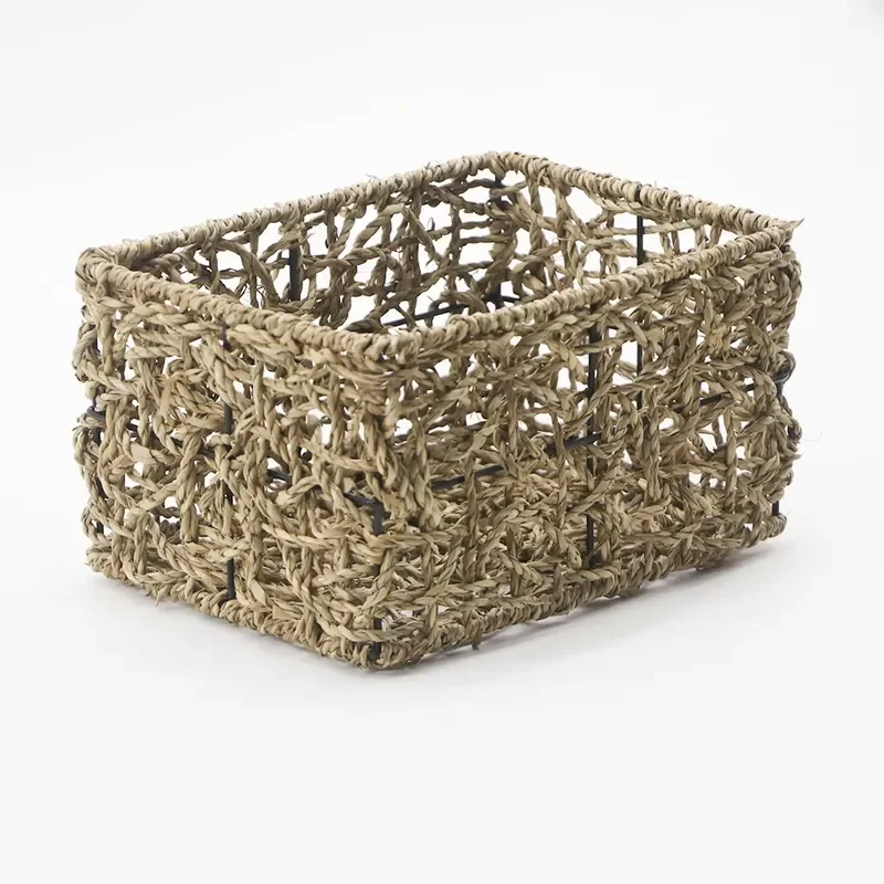 for Korean Seaweed Eco Friendly Square Storage Basket Tray for Shopping Picnic Fruit Candy Wholesale Manufacturer Supply