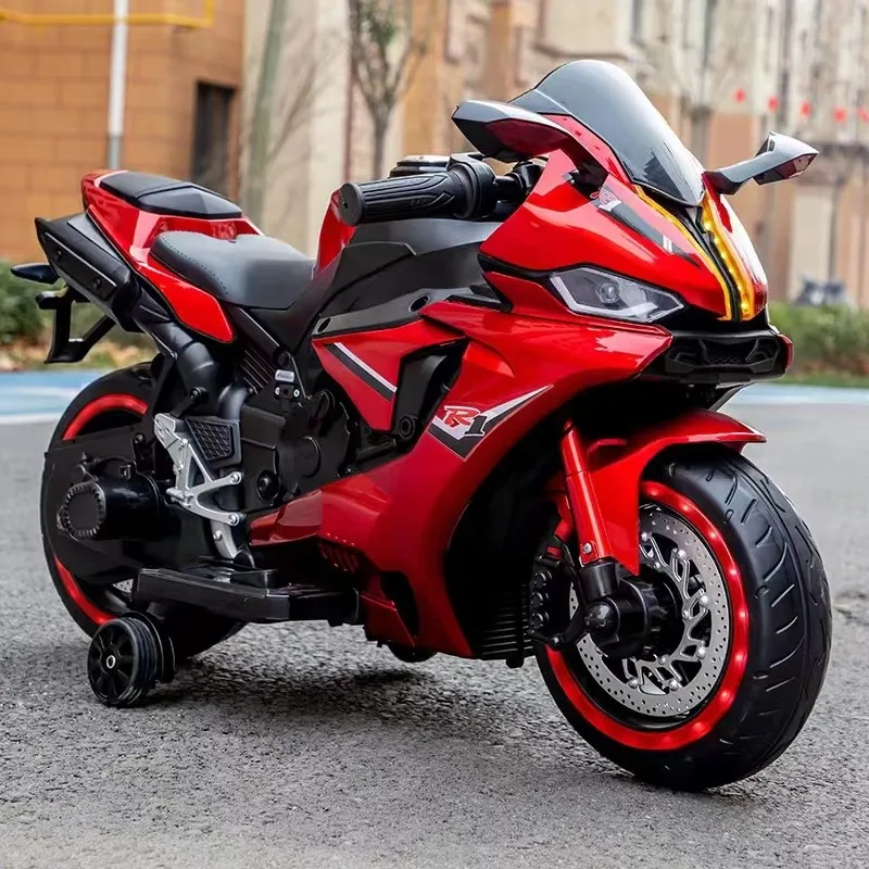 Elektryczny motocykl dla dzieci, zabawka do jazdy dla chłopców i dziewczynek w wieku od 2 do 8 lat, akumulator, muzyka, pedał, mocne koło napędowe.