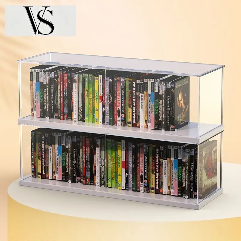 Video Cases Game and Controllers Clear Stackable Acrylic Dvd/Cd Storage Box Jewel Organizer Holder Cases Small Books/Booklets,