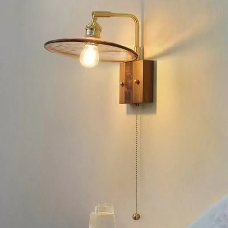 Vintage Brass Wall Sconce Medieval Style Reading Light for Bedroom Bedside Nordic Wabi Sabi Decor Living Room Study Lamp