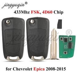 jingyuqin 433Mhz FSK 4D60 Zdalny kluczyk samochodowy do Chevrolet Epica 2008-2015 DW05 Automatyczne klucze sterujące 4D Fob 2/3 przyciski