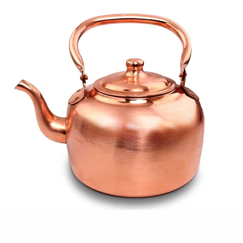 

Large-capacity Copper Pot Household Flat-bottomed Kettle Handmade Pure Copper Pointed Bottom Soup Pot Suitable Gas Stove 5L