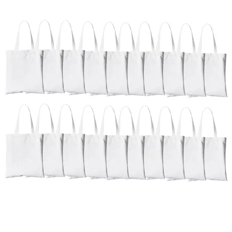 ABFK 60Pieces 13X18inch Sublimation Tote Bags Sublimation Blank Canvas Tote Bags Grocery Bags For DIY Crafting White