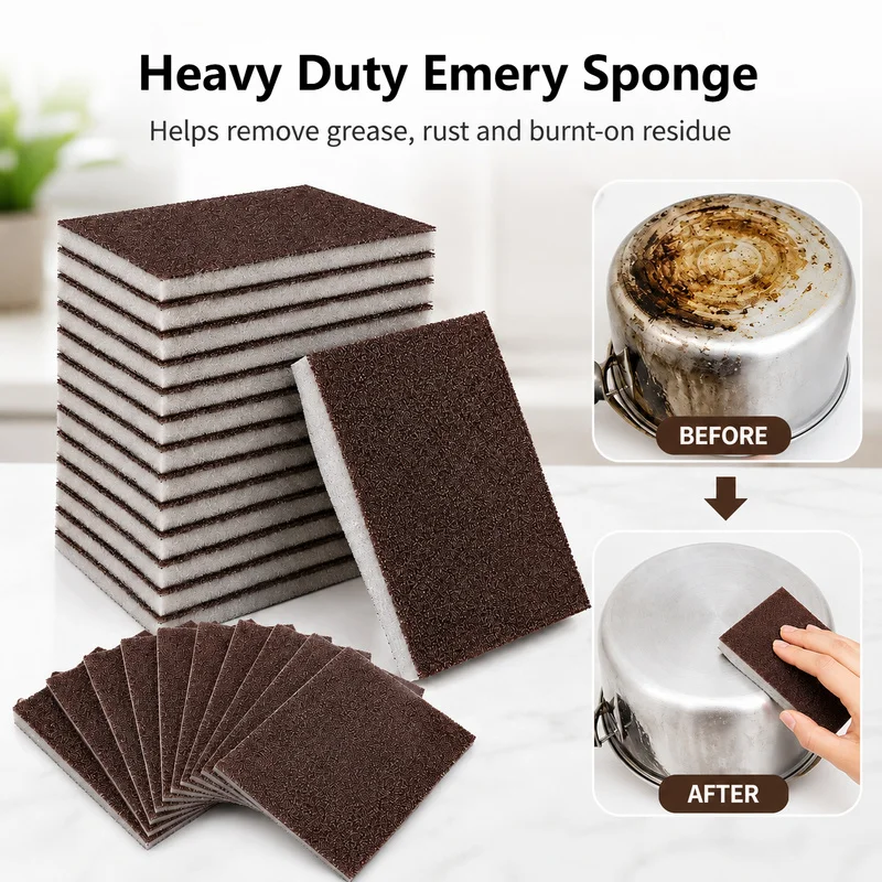 3One Pack 3.54 X 2.36 Inch Nano-Carbonized-Silicon Diamond Sponge Scrubbing Pad, Heavy-duty Abrasive Cleaning Sponge, Used for C