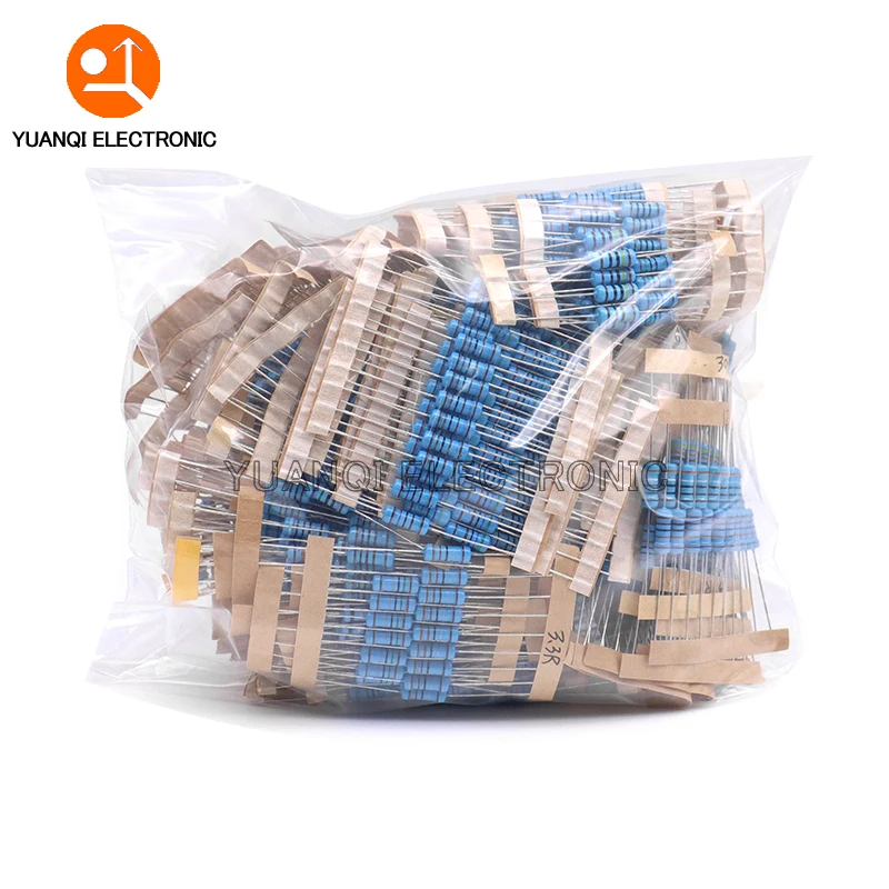 1220pcs 1W Metal Film Resistor Kit 1% 0.33R - 2.2M ohm 122ValuesX10pcs Resistance Set Assortment Pack