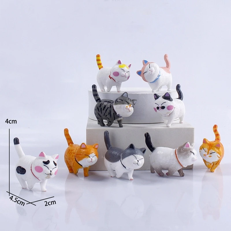

New 9 Style Bell Cheese Cat Cute Action Figurines Set Desktop Ornament Car Decoration Wholesale Toy Dolls Perfect Gift For Girls