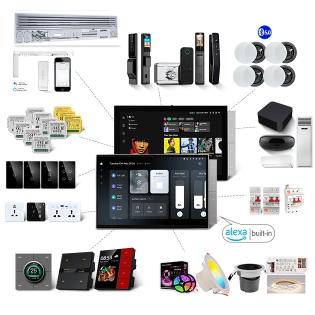 10.1 Inch Large LCD Scence Tuya Smart Life Home System Zigbee BLE Gateway Touch Smart Control Panel T2E