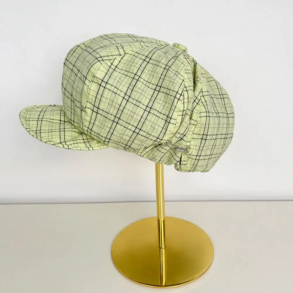 القبعات القطنية البريطانية بلون الرجعية نمط موزع الصحف القبعات قصيرة الحواف فتاة القبعات فتاة