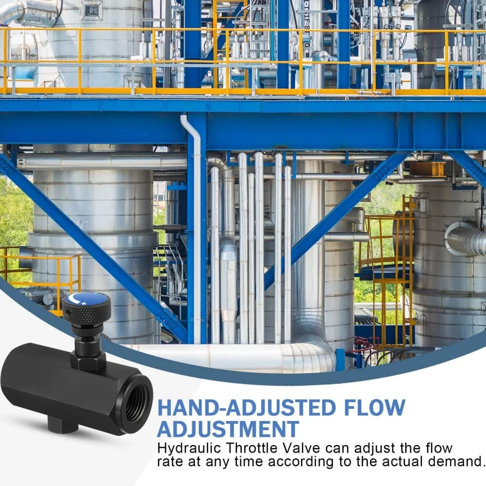 Throttle Check Flow Control Valve For Hydraulic Systems 3000 PSI Pressure Rating 1 2 NPT Threading 3 8 NPT Threading