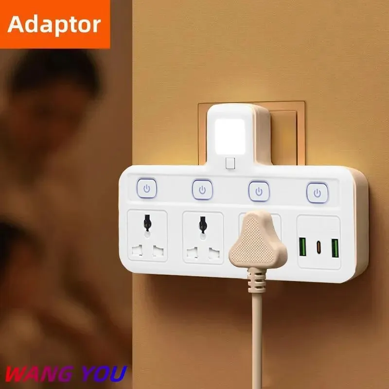 EU US UK Plug Universal listwa elektryczna Multitap AC oddzielny gniazdo ścienne sterujący z USB szybki ładowaniem przejściówka Adapter Multiprise