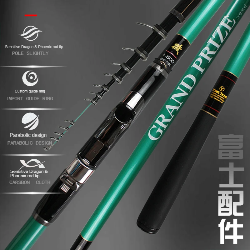 

YONGSUNG Import High Carbon Telescopic Rock Fishing Rod 4m5m Ultralight FUJI Hand Sea Dualuse Fishing 1.0/2.0 Lake Sea Hard Pole