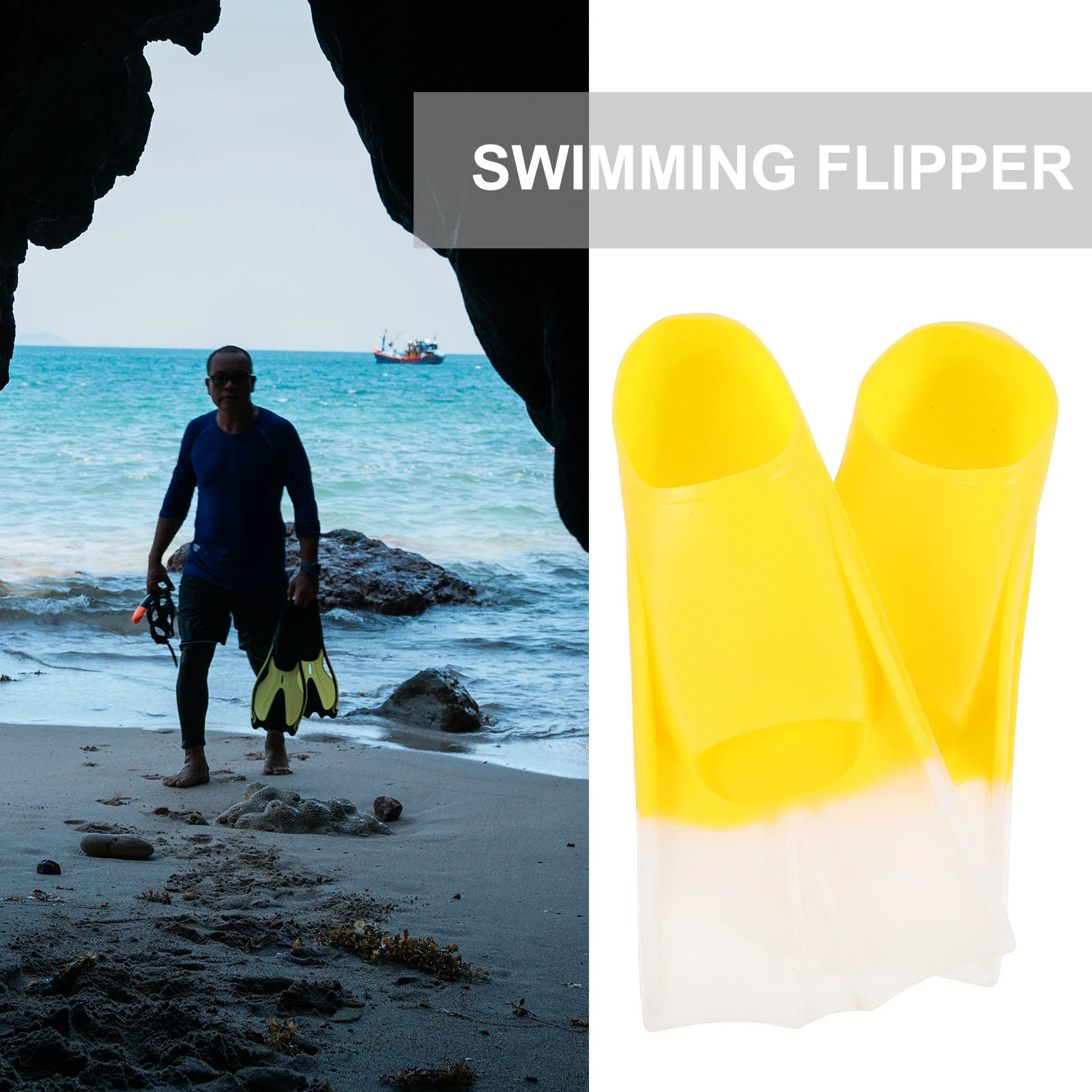 

2pcs Diving Shoes Swim Flippers Lightweight Travel Snorkeling Gear Flexible Fins Pool Snorkeling Fins Sea Training