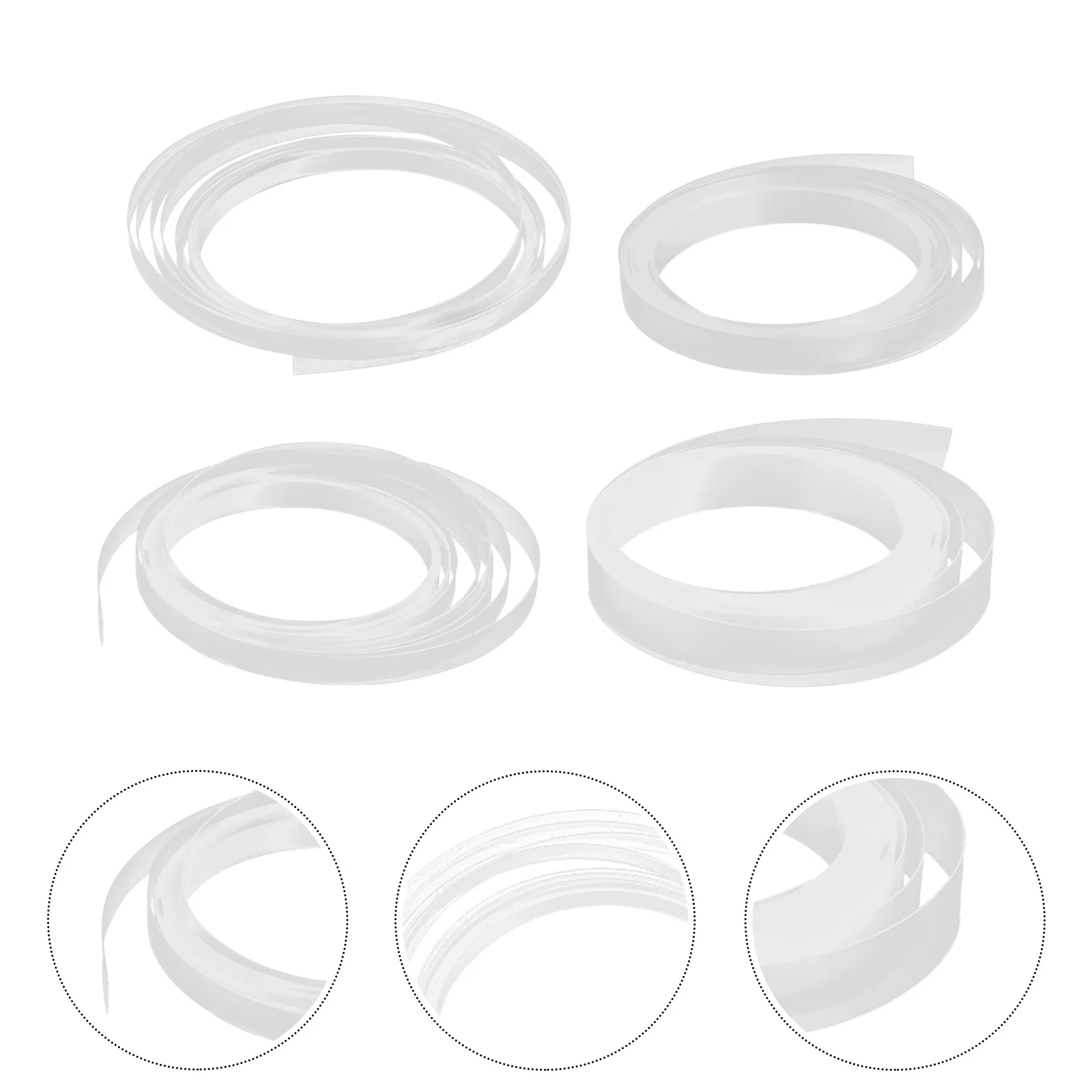 

4 Rolls Eyeglass Leg Protector Tubing Transparent Heat Shrink Sleeves Anti-Slip Cushion Cover Glasses Temple Arm Protectors